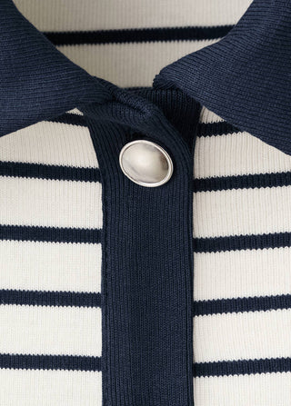 Striped Cardigan with Jewel Buttons