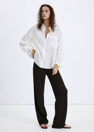 Pantalón Recto con Cintura Elástica de Punto