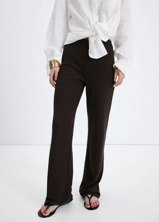 Pantalón Recto con Cintura Elástica de Punto
