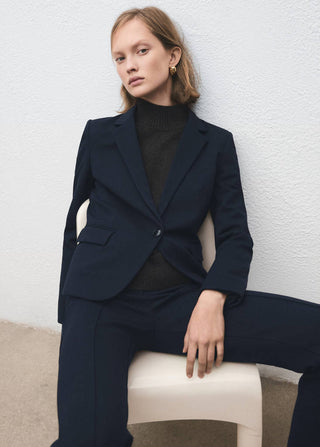 Pantalón de Traje Talle Medio con Bolsillos
