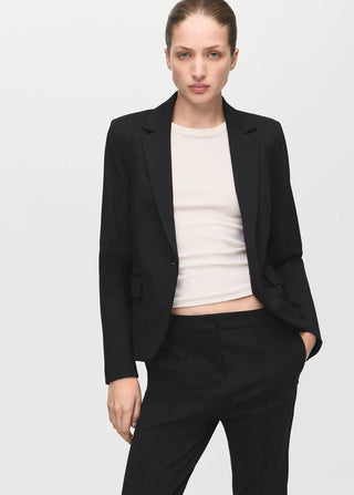 Pantalón de Traje Talle Medio con Bolsillos