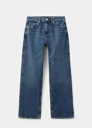 Jeans Rectos Talle Bajo con Bolsillos