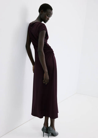 Vestido Manga Corta con Detalle Fruncido