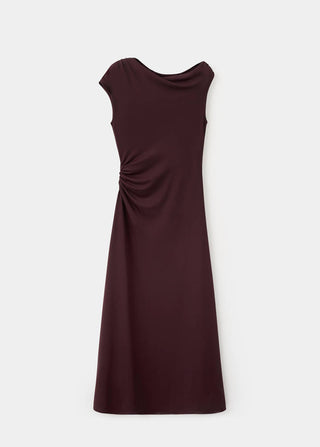 Vestido Manga Corta con Detalle Fruncido