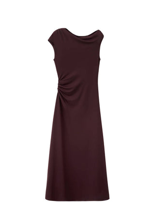 Vestido Manga Corta con Detalle Fruncido