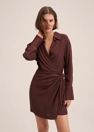 Vestido Camisero con Detalle Drapeado
