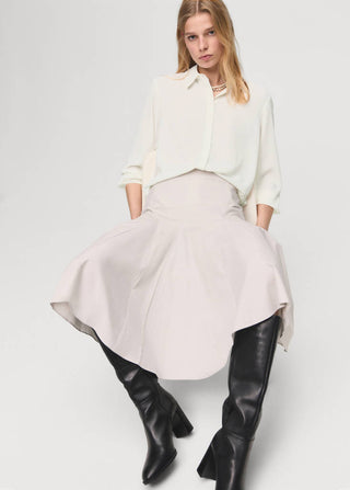 Camisa Manga Larga con Botones Ocultos