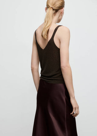 Camiseta Cuello V con Tejido Lúrex