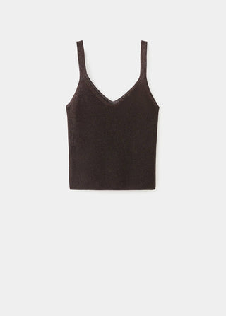 Camiseta Cuello V con Tejido Lúrex