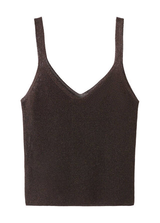 Camiseta Cuello V con Tejido Lúrex