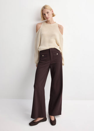 Pantalón Recto con Botones Joya