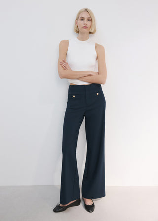 Pantalón Recto con Botones Joya