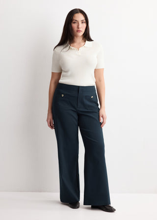 Pantalón Recto con Botones Joya