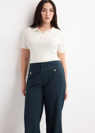 Pantalón Recto con Botones Joya