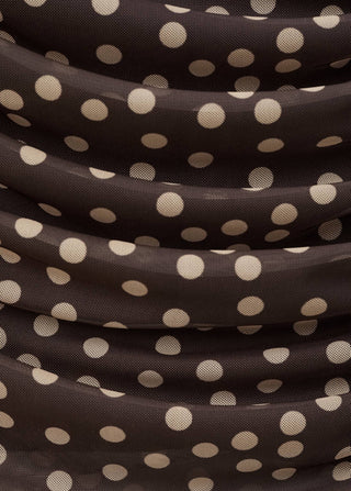 Camiseta Cuello Alto Fruncido Estampado Lunares