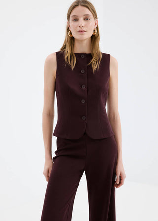 Pantalón de Traje Recto Talle Bajo