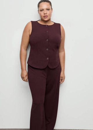 Pantalón de Traje Recto Talle Bajo