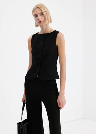 Pantalón de Traje Recto Talle Bajo