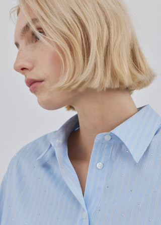 Camisa Manga Larga Rayas con Pedrería