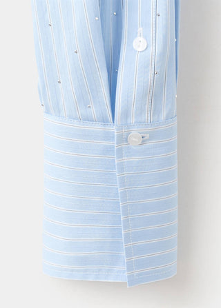 Camisa Manga Larga Rayas con Pedrería