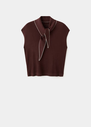 Blusa de Punto con Detalle Bufanda