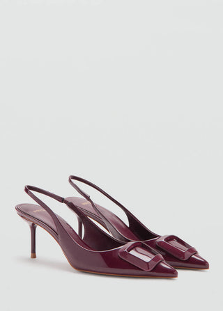 Zapatos de Tacón con Detalle Charol