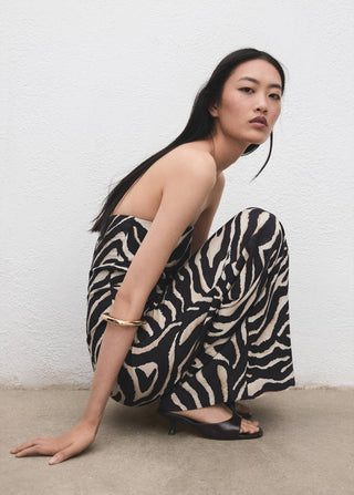 Enterizo sin Tirantes con Estampado Animal Print