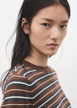 Sudadera Cuello Redondo con Estampado Rayas