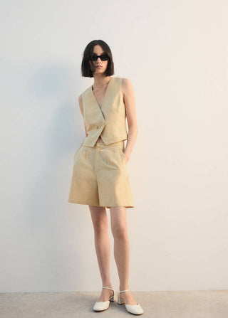 Chaleco de Traje Entallado Cuello V