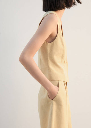 Chaleco de Traje Entallado Cuello V