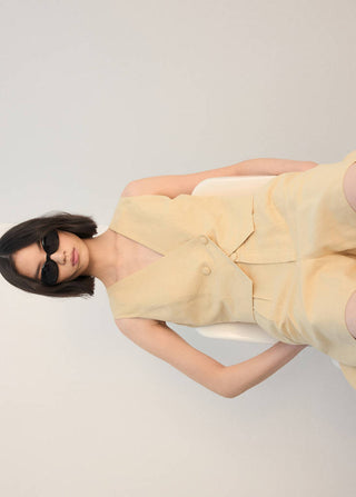 Chaleco de Traje Entallado Cuello V