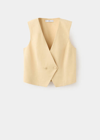 Chaleco de Traje Entallado Cuello V