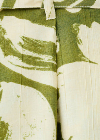Pantalón Recto Talle Alto con Estampado Floral