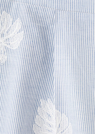 Pantalón con Cintura Elástica Bordado Floral