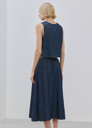 Blusa Denim con Detalle Costura