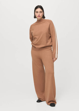 Pantalón de Punto con Rayas en Contraste