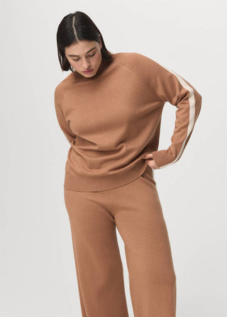 Pantalón de Punto con Rayas en Contraste
