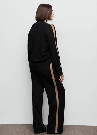 Pantalón de Punto con Rayas en Contraste