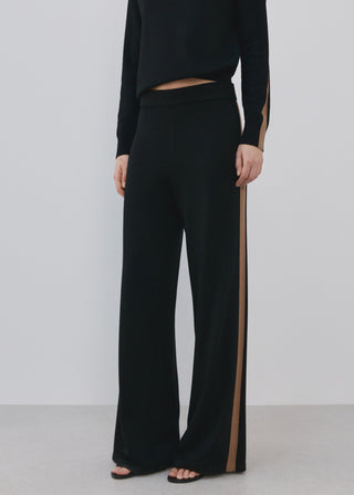 Pantalón de Punto con Rayas en Contraste