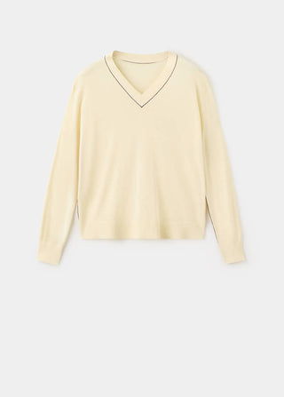 Sudadera Cuello V con Ribete Contraste