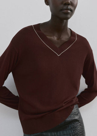 Sudadera Cuello V con Ribete Contraste