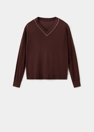 Sudadera Cuello V con Ribete Contraste