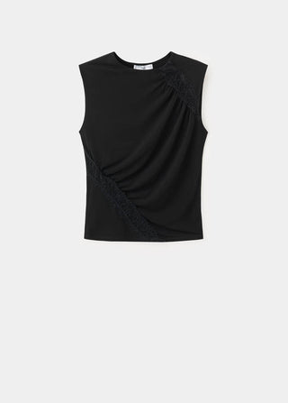 Blusa Ajustada con Detalle Fruncido