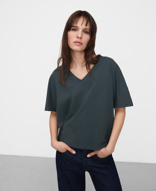 Camiseta Manga Corta Cuello V de Algodón