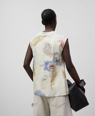 Camiseta sin Mangas con Estampado