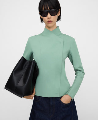 Chaqueta Biker Cuello Alto de Antelina