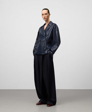 Chaqueta Biker Oversize Efecto Piel
