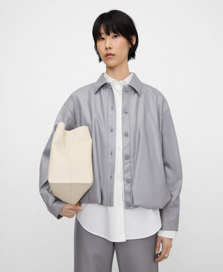 Chaqueta Bomber Efecto Piel