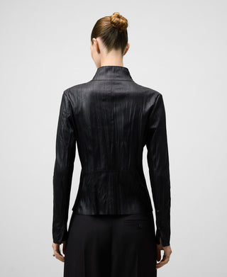 Chaqueta Biker Entallada Efecto Piel
