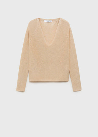 Sudadera Cuello V con Tejido Lúrex